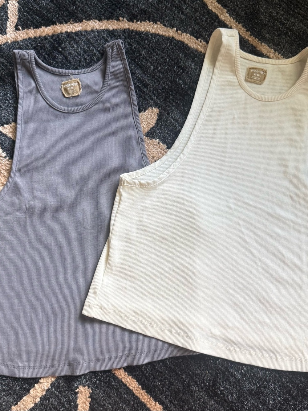 Free People Ribbed Tank Duo - Lavender and Light Gray